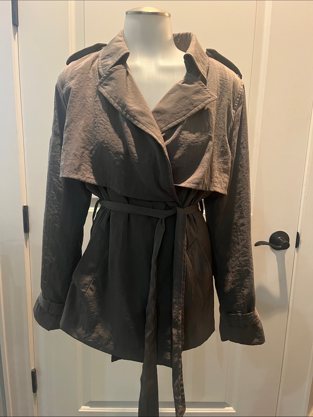 GAP grey dusty purple  small Trench Coat with Belt lightweight